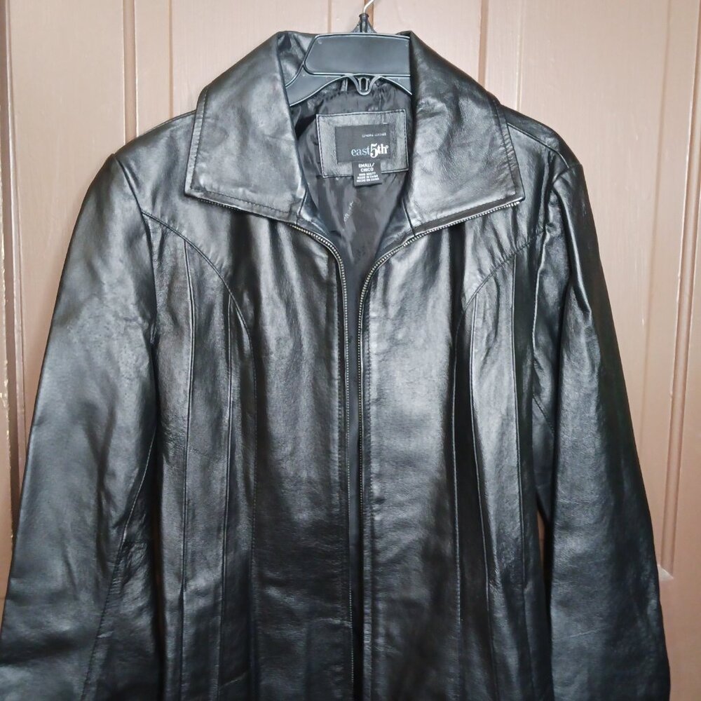 Vintage East 5th Women's Black Leather Moto Bikercore Jacket size S